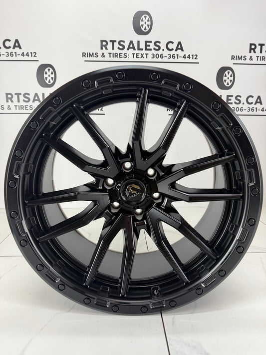 22x10 Fuel Rebel Matte Black Rims 6x139.7