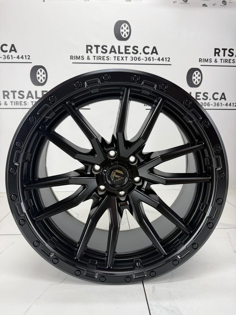 22x10 Fuel Rebel Matte Black Rims 6x139.7