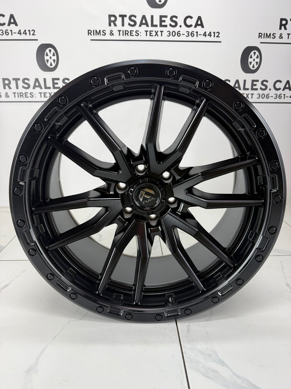 22x10 Fuel Rebel Matte Black Rims 6x139.7