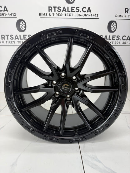 22x10 Fuel Rebel Matte Black Rims 6x139.7