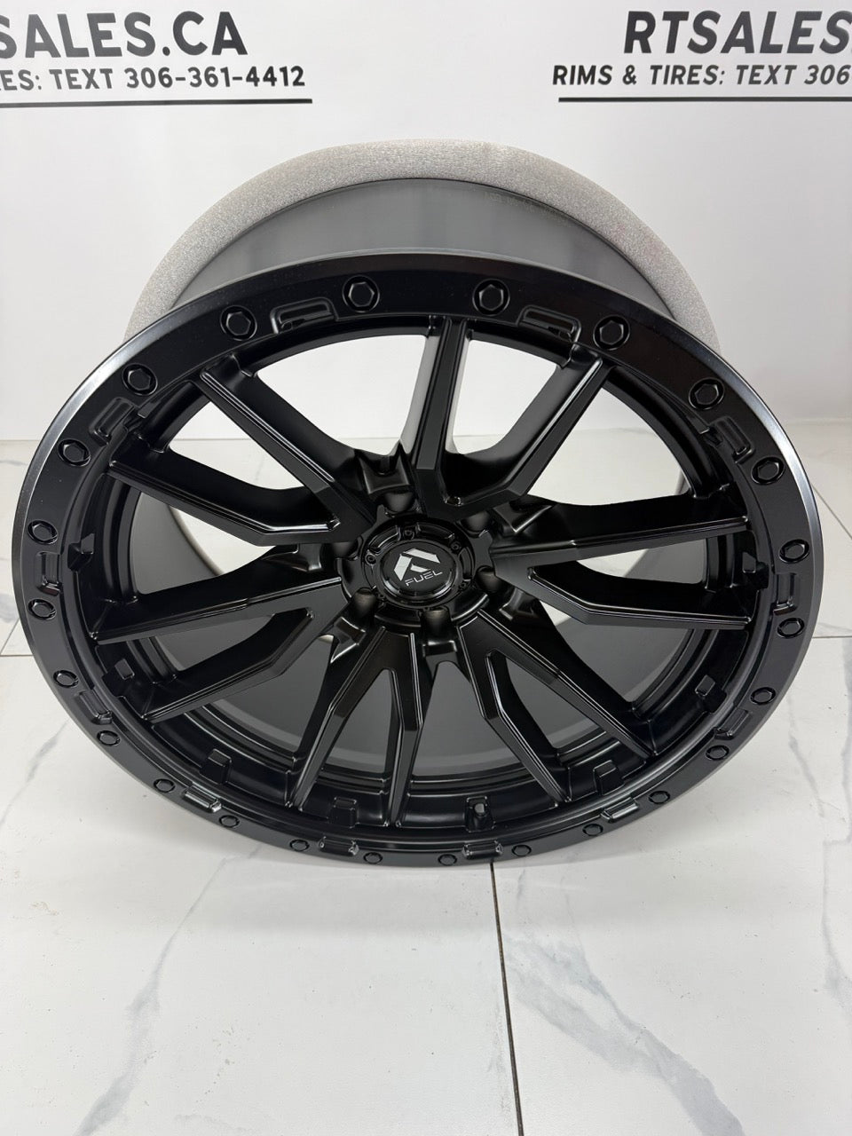 22x10 Fuel Rebel Matte Black Rims 6x139.7