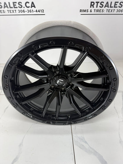 22x10 Fuel Rebel Matte Black Rims 6x139.7