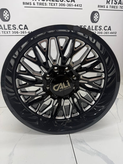 22x10 Cali Crusher 9118 Black Milled Rims 8x180 - R&T Sales
