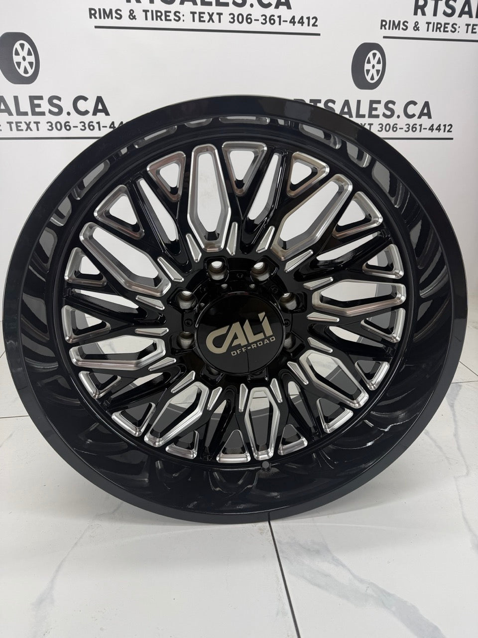 22x10 CALI CRUSHER 9118 BLACK MILLED Rims 8x165
