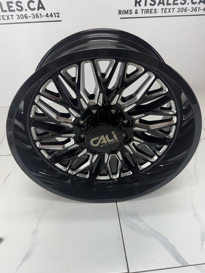 22x10 Cali Crusher 9118 Black Milled Rims 8x180 - R&T Sales