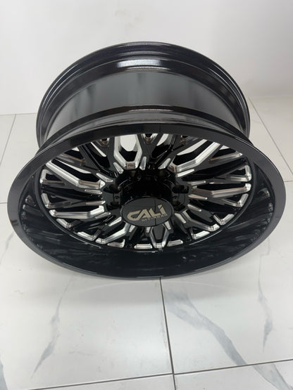 22x10 CALI CRUSHER 9118 BLACK MILLED Rims 8x165