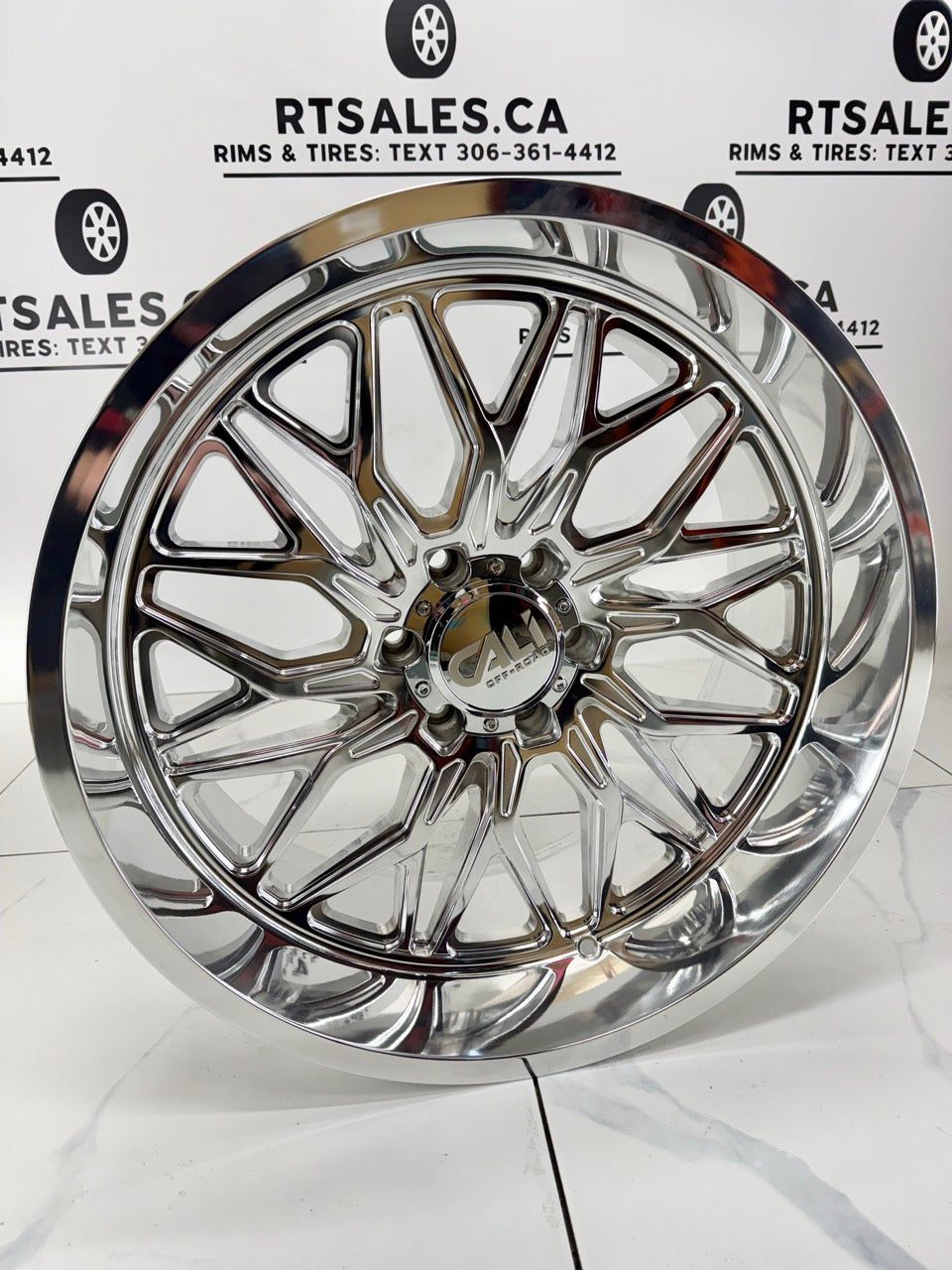 22x10 Cali Crusher Polished Rims 6x139.7