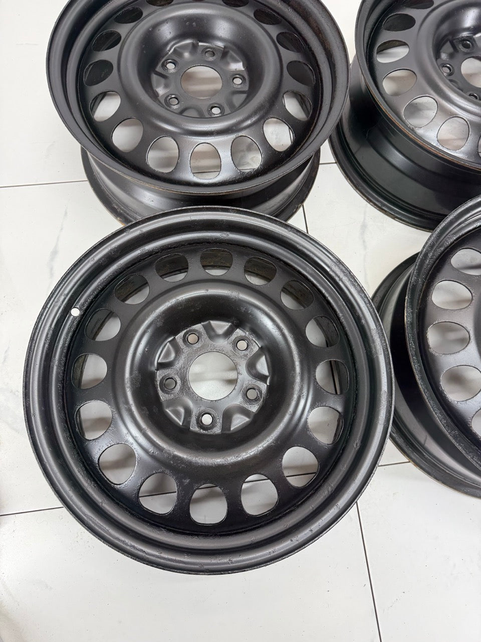 18x7.5 Black Steel Rims 5x127 (USED)