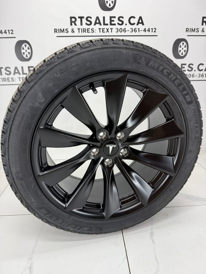 255/45/19 Michelin X-Ice Winter Tires on 19" Tesla Replica Rims 5x114.3