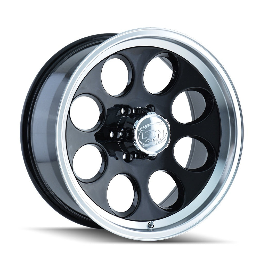 5x114.3 Gloss Black Machined Ion 171 Alloy Rims 15", 16", 17"