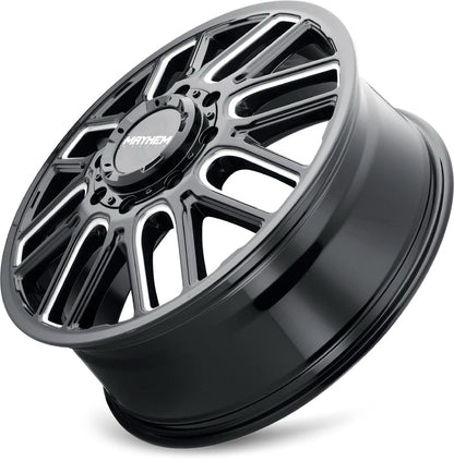 20x8.25 Mayhem Cogent Gloss Black Milled Dually Rims 8x200
