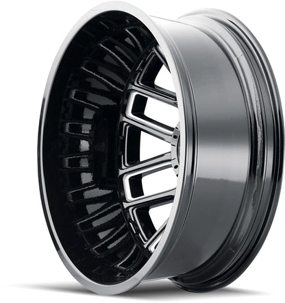 20x8.25 Mayhem Cogent Gloss Black Milled Dually Rims 8x200