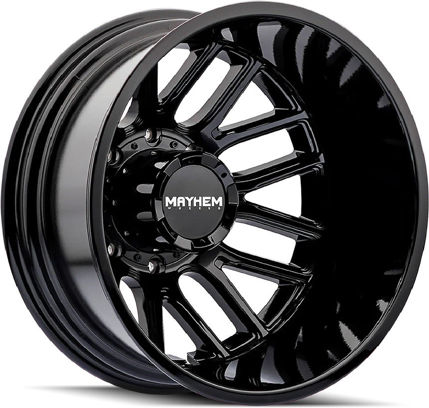 20x8.25 Mayhem Cogent Gloss Black Dually Rims