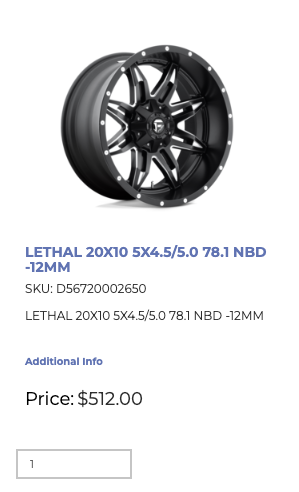 20x10 Fuel Lethal Rims 5x114.3 5x127