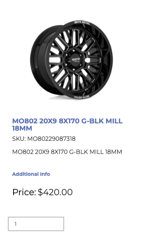 20x9 Moto Metal MO802 Rims 8x170