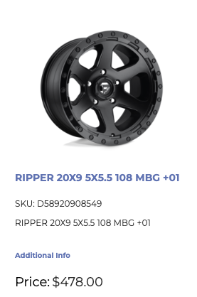 20x9 Fuel Ripper Rims 5x139.7