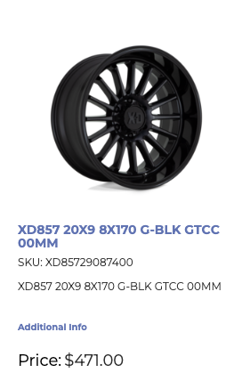 20x9 XD XD857 Rims 8x170