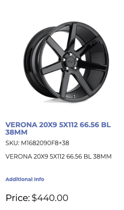 20x9 Niche Verona Rims 5x112