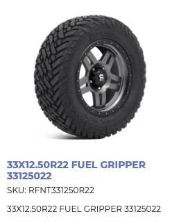 LT 33x12.5x22 Fuel Gripper M/T E All Season Tires