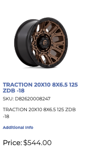 20x10 Fuel Traction Rims 8x165