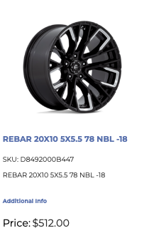 20x10 Fuel Rebar Rims 5x139.7