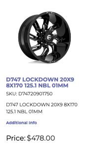 20x9 Fuel Lockdown Rims 8x170