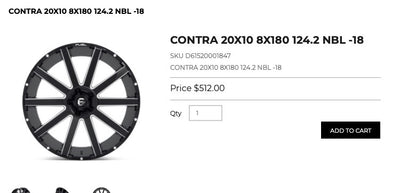 20x10 Fuel Contra Rims 8x180