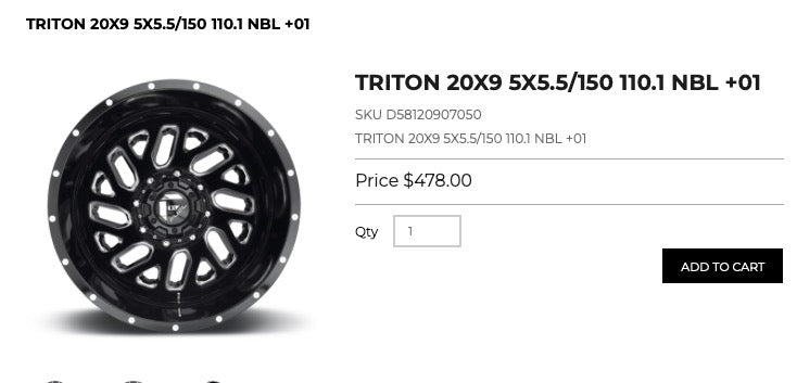 20x9 Fuel Triton Rims 5x139.7 5x150