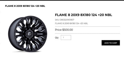 20x9 Fuel Flame Rims 8x180