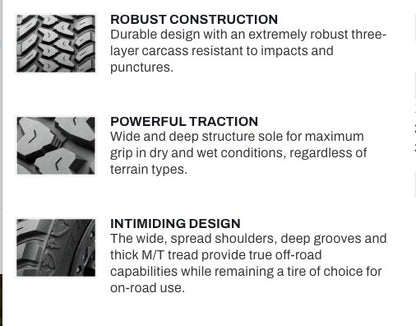 LT 31x10.50r15 Sailun TERRAMAX M/T Mud Tires