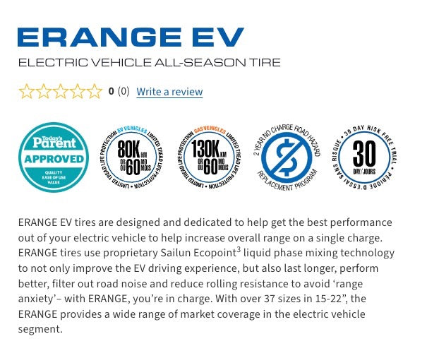 275/40R21 XL Sailun Erange EV All Season Tires