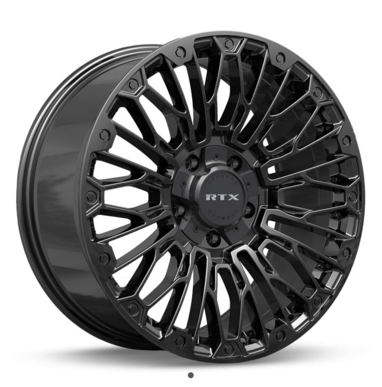 6x135 & 6x139.9 Gloss Black RTX Chaos Rims 20", 22"