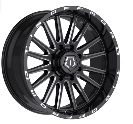 22x10 TIS 567 Gloss Black Milled Rims 8x165