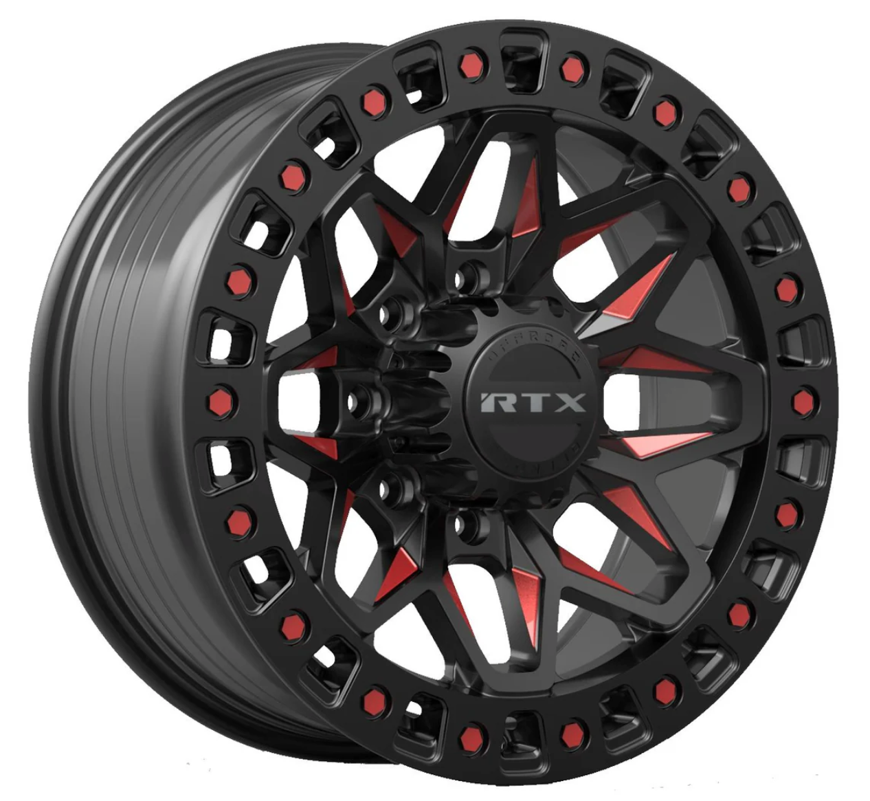 18x9 Zion Gloss Black Milled Red Rims 8x180 - R&T Sales