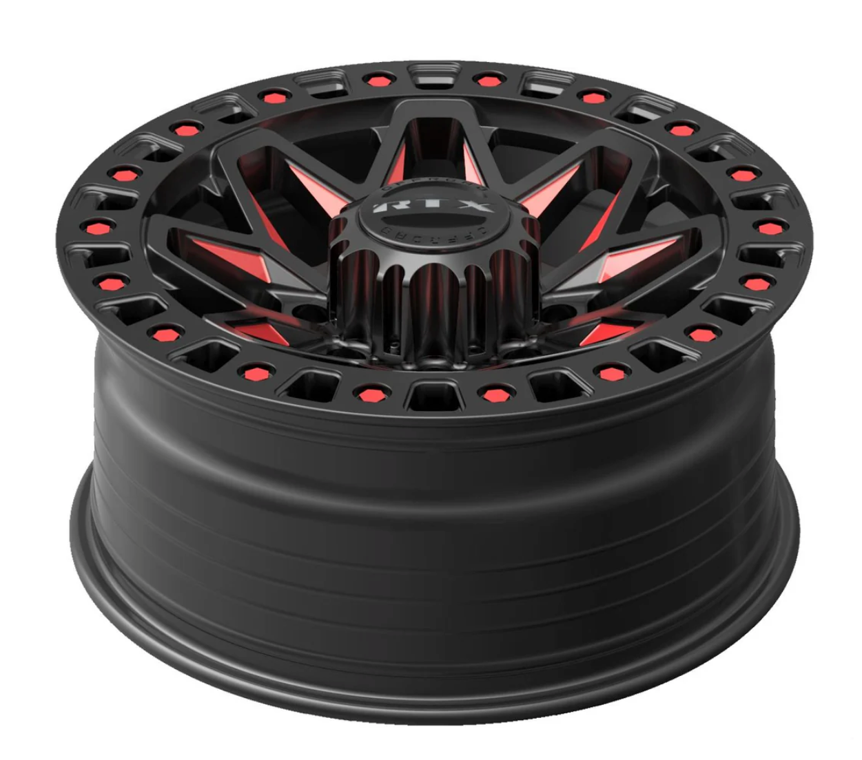 18x9 Zion Gloss Black Milled Red Rims 8x180 - R&T Sales
