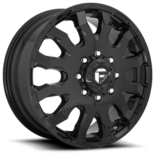 20x8.25 Fuel Blitz Gloss Black Dually Rims