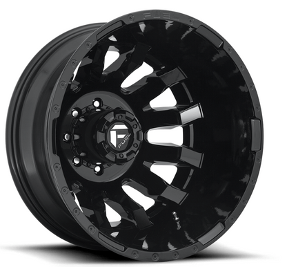 20x8.25 Fuel Blitz Gloss Black Dually Rims