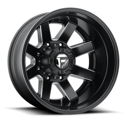 20x8.25 Fuel Maverick Black Milled Dually Rims