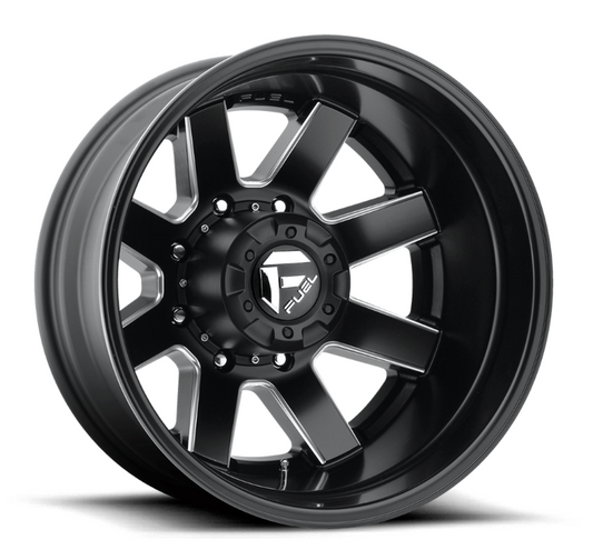 20x8.25 Fuel Maverick Black Milled Dually Rims