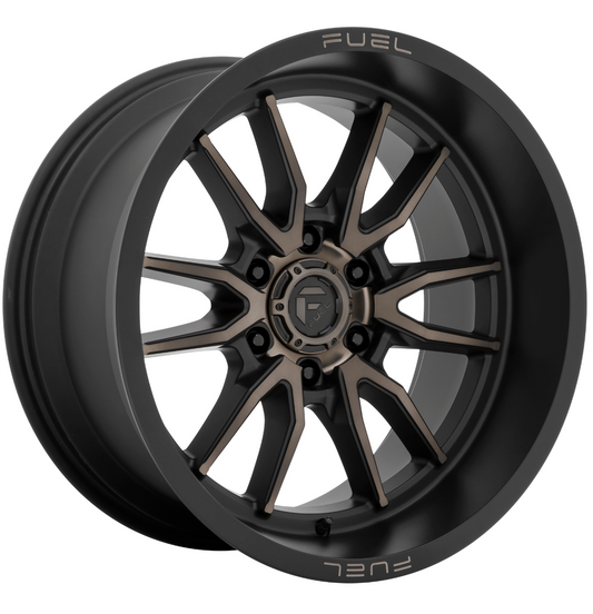 20x10 Fuel Clash Matte Black Double Dark Tint Rims 6x139.7
