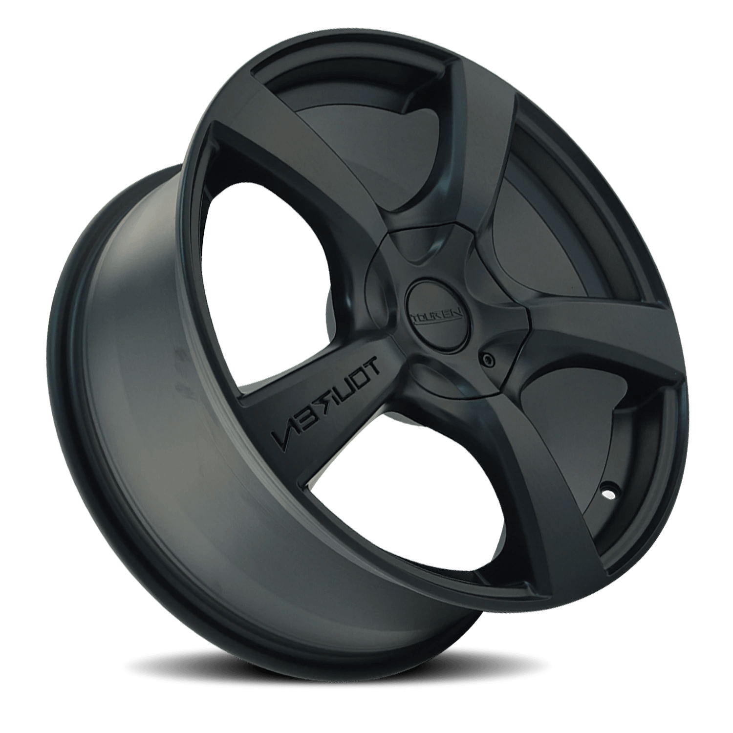 Touren TR9 matte black 17-inch wheel angled view