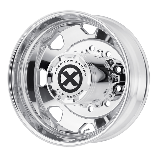 ATX AO401 polished 22.5x8.25 semi truck wheel, 10x285.75, outer dual