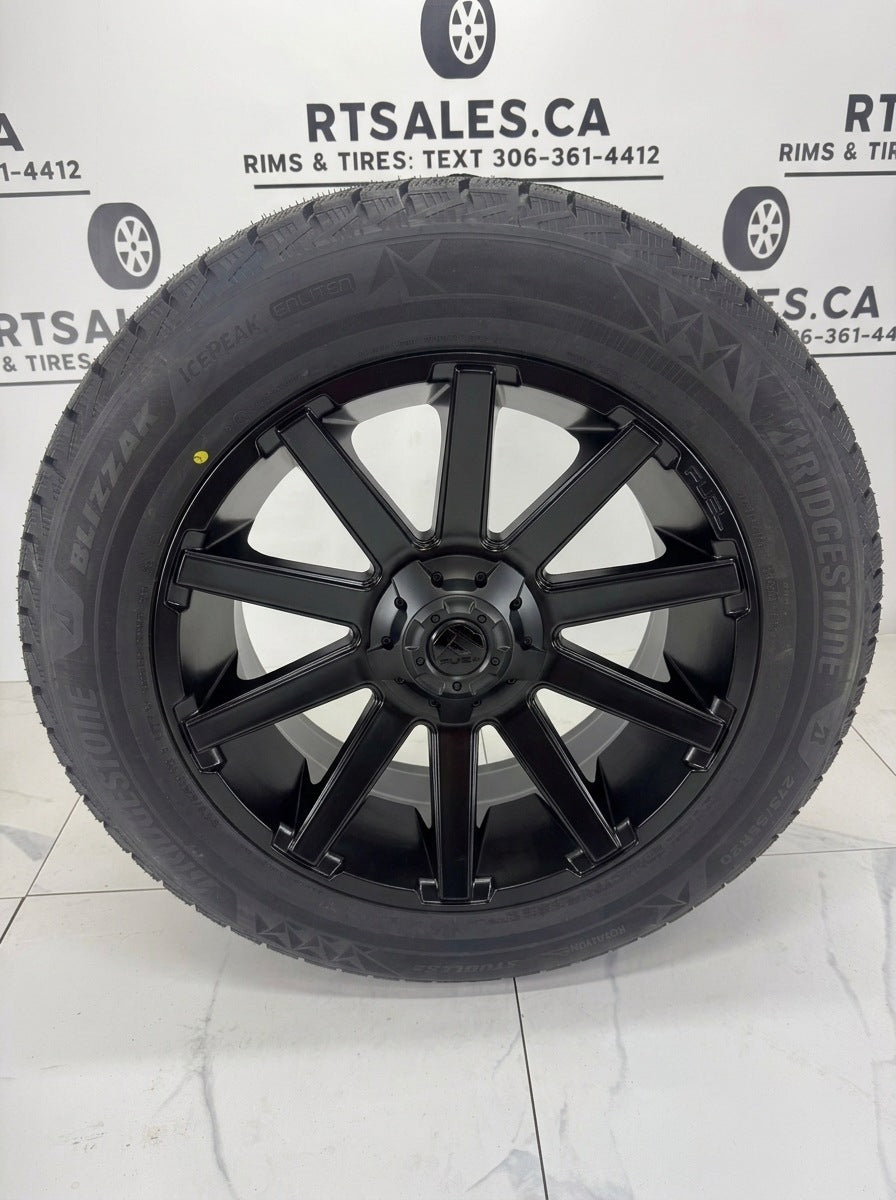Bridgestone Blizzak Icepeak Winter Tires on 20" Fuel Contra Rims 5x150 / 5x139