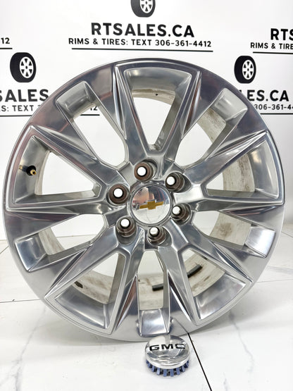 20x9 Chevy Silverado LTZ Factory OEM Polished Rims 6x139.7 (Takeoffs) - R&T Sales