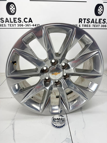 20x9 Chevy Silverado LTZ Factory OEM Polished Rims 6x139.7 (Takeoffs) - R&T Sales