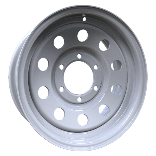16x6 Envy 200WM White Modular Trailer Wheels 6x139.7