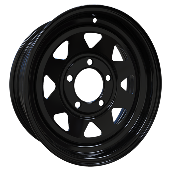 13", 15" & 16" Envy 200GBS Gloss Black Spoke Trailer Wheels 5x114.3, 6x139.7 — 13x4.5 · 5x114.3