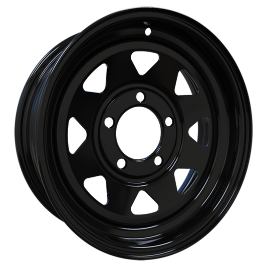 13", 15" & 16" Envy 200GBS Gloss Black Spoke Trailer Wheels 5x114.3, 6x139.7 — 13x4.5 · 5x114.3