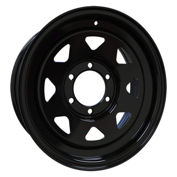 13", 15" & 16" Envy 200GBS Gloss Black Spoke Trailer Wheels 5x114.3, 6x139.7 — 15x6 · 6x139.7