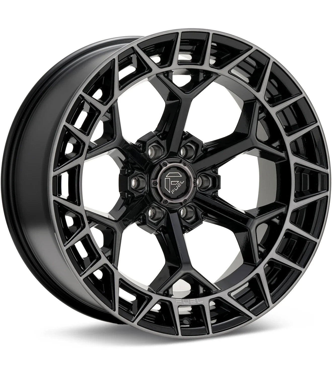 20x9 Fuel Charger Gloss Black Brushed Face Rims 6x139.7